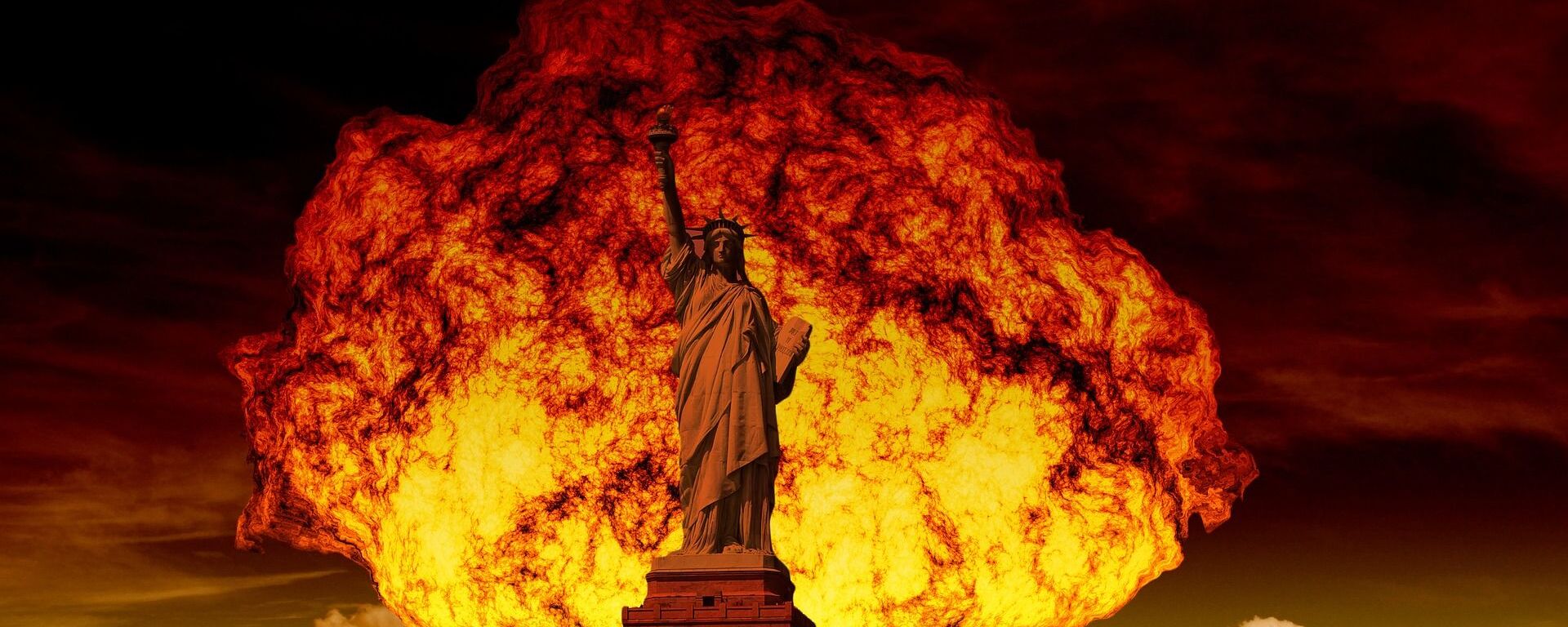 Ядерный взрыв на фоне статуи Свободы в Нью-Йорке - اسپوتنیک افغانستان  , 1920, 21.04.2021