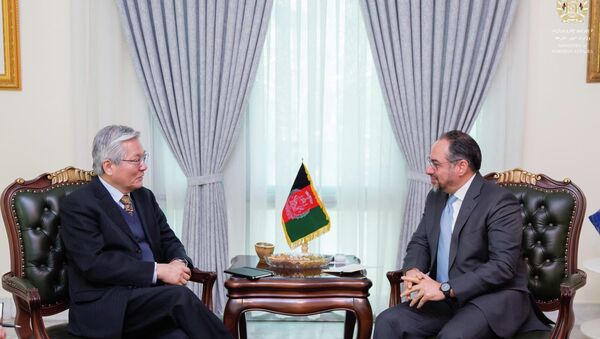 دیدار صلاح الدین ربانی با یاماموتو در مورد انتخابات ریاست‌جمهوری - اسپوتنیک افغانستان  