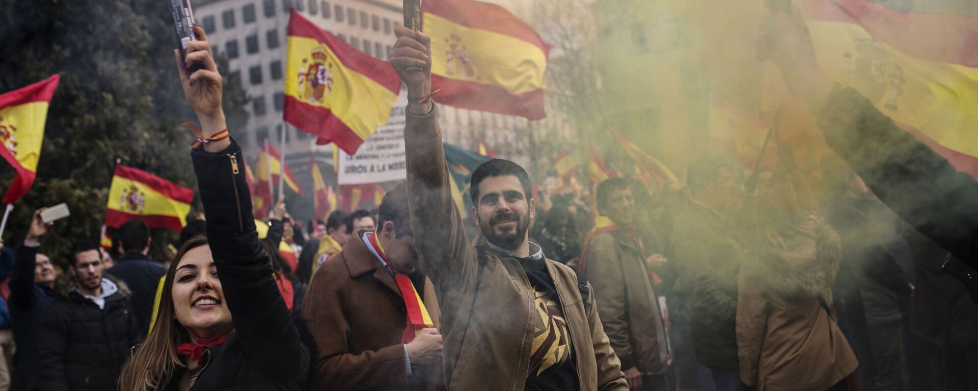 Участники митинга за единство Испании собрались на площади Колумба в Мадриде - اسپوتنیک افغانستان  , 1920, 25.02.2023