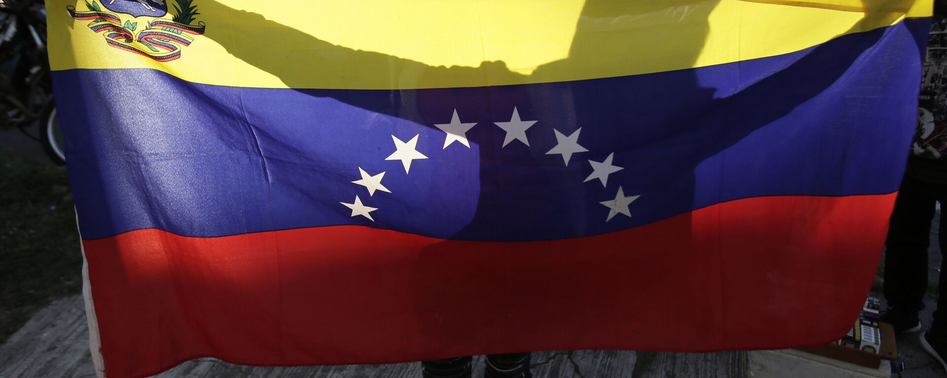 Протестующий с флагом Венесуэлы в Эквадоре  - اسپوتنیک افغانستان  , 1920, 28.02.2022