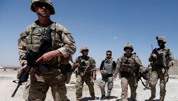 US troops patrol at an Afghan National Army (ANA) Base in Logar province, Afghanistan  - اسپوتنیک افغانستان  