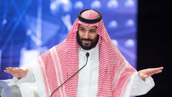 ولي العهد السعودي الأمير محمد بن سلمان يتحدث خلال منتدى مبادرة الاستثمار المستقبلية في الرياض - اسپوتنیک افغانستان  