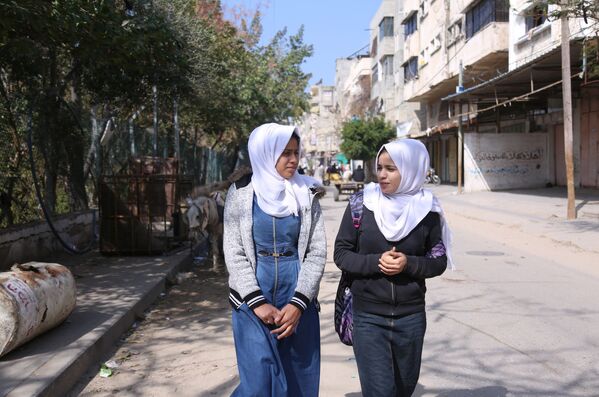 دانش آموزان مکتب در شهر غزه - اسپوتنیک افغانستان  