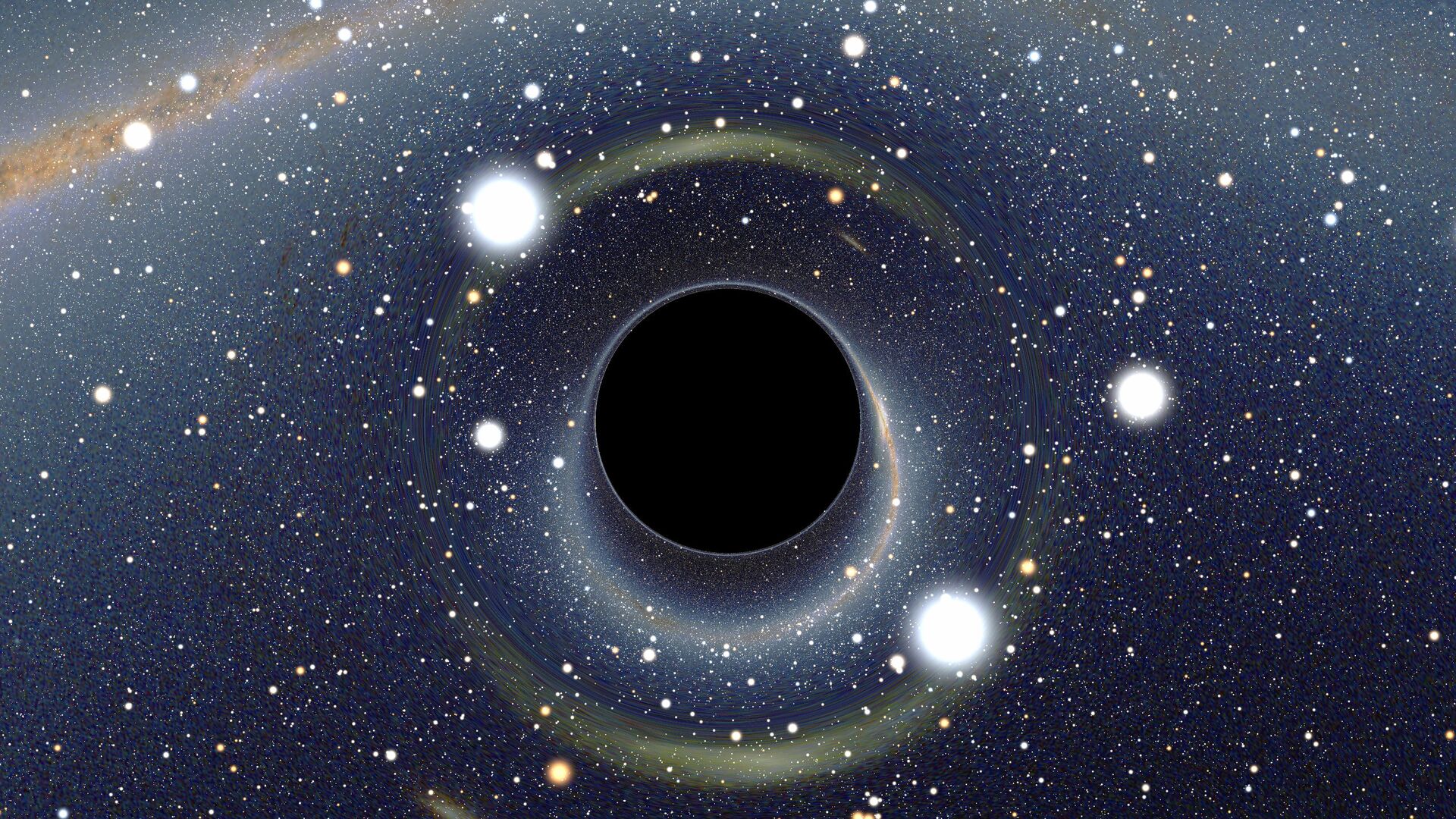 Симулированный вид черной дыры (в центре) перед Большим Магеллановым Облаком - اسپوتنیک افغانستان  , 1920, 10.05.2022