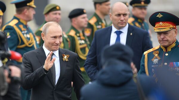 Президент РФ Владимир Путин на Параде Победы на Красной площади - اسپوتنیک افغانستان  