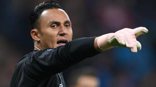Real's goalkeeper Keylor Navas gestures to his teammates during the Champions League group G soccer match between CSKA Moscow and Real Madrid, in Moscow, Russia, October 2, 2018.