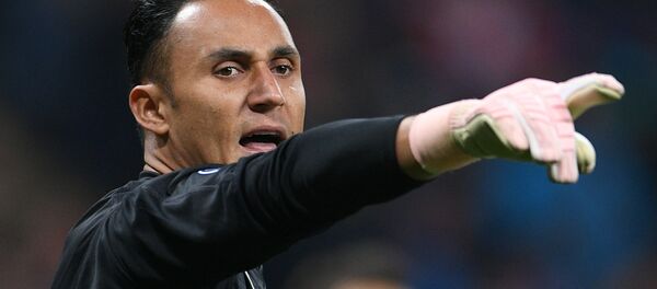 Real's goalkeeper Keylor Navas gestures to his teammates during the Champions League group G soccer match between CSKA Moscow and Real Madrid, in Moscow, Russia, October 2, 2018. - اسپوتنیک افغانستان  