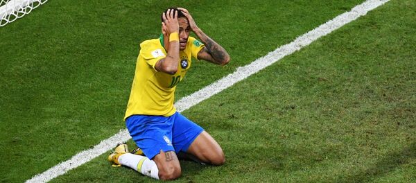 Neymar during World Cup's quarterfinals match between Brazil and Belgium in Kazan Neymar during World Cup's quarterfinals match between Brazil and Belgium in Kazan - اسپوتنیک افغانستان