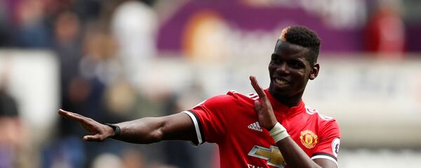 Football Soccer - Premier League - Swansea City vs Manchester United - Swansea, Britain - August 19, 2017 Manchester United's Paul Pogba celebrates after the match Football Soccer - Premier League - Swansea City vs Manchester United - Swansea, Britain - August 19, 2017 Manchester United's Paul Pogba celebrates after the match - اسپوتنیک افغانستان