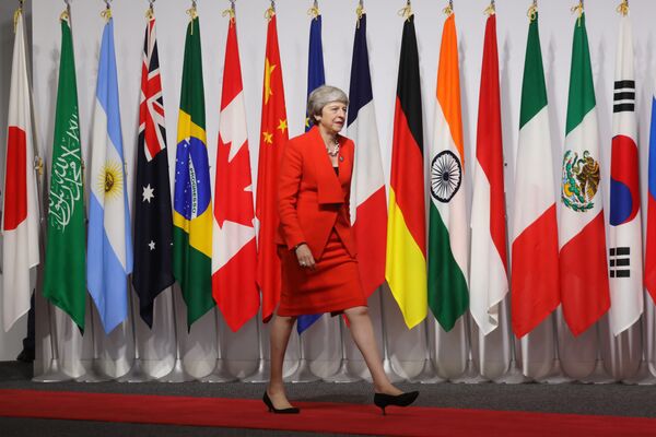 ترزا می، نخست وزیر بریتانیا در اجلاس سران «گروه ۲۰» - شهر اوزاکا، جاپان - اسپوتنیک افغانستان  