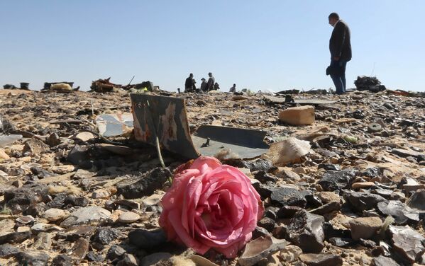 گل رز در محل سانحه ی هواپیمای روسی Airbus A321 در مصر - اسپوتنیک افغانستان  