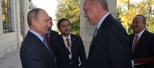 پوتین و اردوغان در گفتگوی تلفنی اخیر، در مورد قره باغ صحبت کرده اند پوتین و اردوغان در گفتگوی تلفنی اخیر، در مورد قره باغ صحبت کرده اند - اسپوتنیک افغانستان