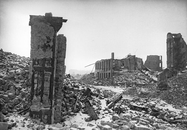 خانه‌های ویران شده در منطقه یهودی نشین شهر ورشو – سال ۱۹۴۵ - اسپوتنیک افغانستان  