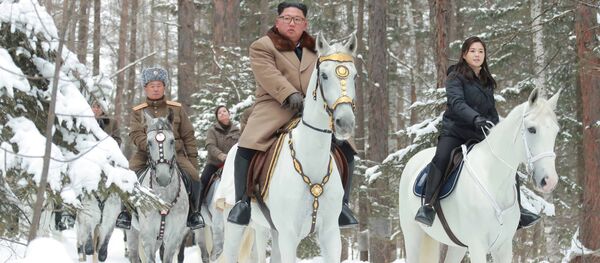  کیم جونگ اون سوار براسب سفید قدرت نمایی می‌کند؟    - اسپوتنیک افغانستان  