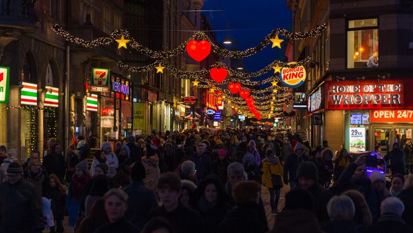 Украшенная к Рождеству улица в Копенгагене - اسپوتنیک افغانستان  