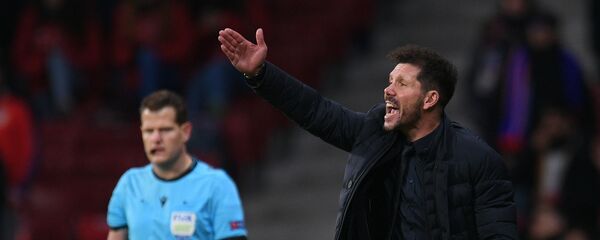 دیهگو سیمئونه سرمربی اتلتیکومادرید  Spain Soccer Champions League Atletico - Lokomotiv دیهگو سیمئونه سرمربی اتلتیکومادرید  Spain Soccer Champions League Atletico - Lokomotiv - اسپوتنیک افغانستان