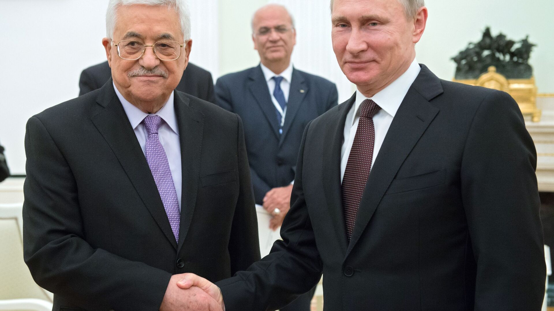 Президент РФ Владимир Путин и глава Палестины Махмуд Аббас во время встречи в Кремле - اسپوتنیک افغانستان  , 1920, 12.06.2022