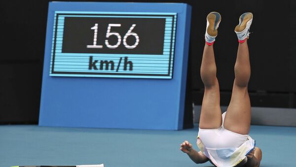 Румынская теннисистка Симона Халеп в матче против американки Дженнифер Брейди на чемпионате Australian Open - اسپوتنیک افغانستان  