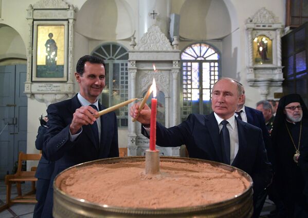 دیدار رئیس جمهور روسیه ولادیمیر پوتین با بشارالاسد در دمشق - اسپوتنیک افغانستان  