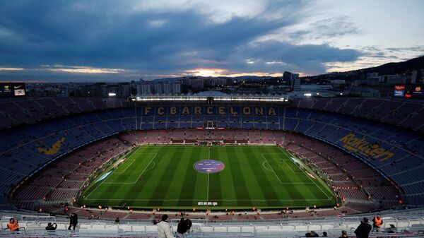 Стадион перед началом футбольного матча между ФК Барселона и Леганес в Барселоне - اسپوتنیک افغانستان  