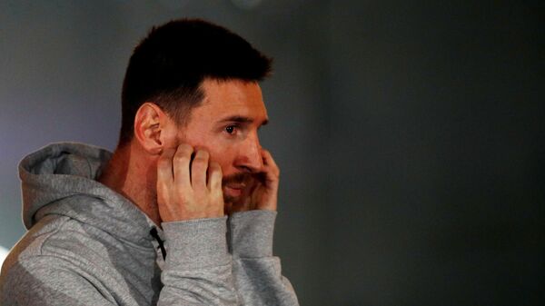 El futbolista Lionel Messi durante una presentación - اسپوتنیک افغانستان  