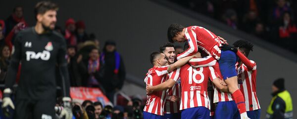 باشگاه فوتبال اتلتیکو مادرید  Spain Soccer Champions League Atletico - Lokomotiv باشگاه فوتبال اتلتیکو مادرید  Spain Soccer Champions League Atletico - Lokomotiv - اسپوتنیک افغانستان
