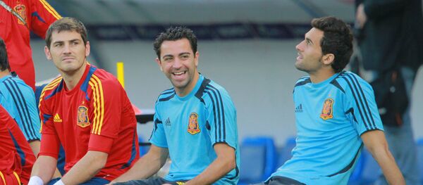 ژاوی هرناندز بازیکن بارسلونا Футбол. ЕВРО - 2012. Тренировки сборных Италии и Испании ژاوی هرناندز بازیکن بارسلونا Футбол. ЕВРО - 2012. Тренировки сборных Италии и Испании - اسپوتنیک افغانستان