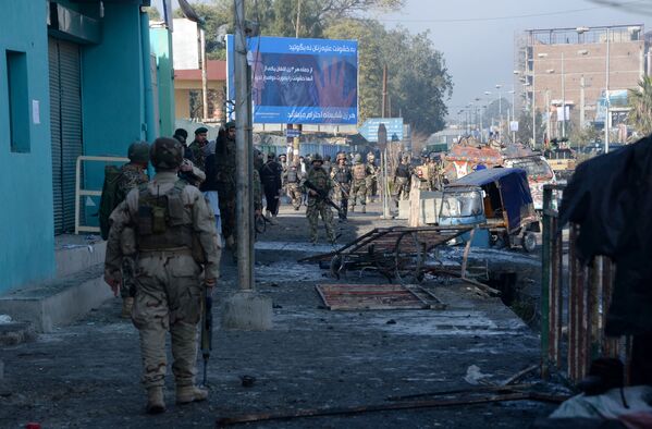 حضور نیروهای امنیتی در محل انفجار در جلال آباد - اسپوتنیک افغانستان  