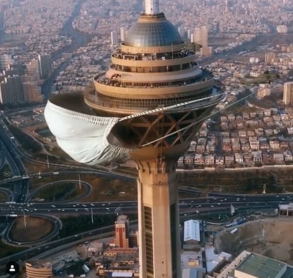  برج میلاد در تهران ماسک زده شد - اسپوتنیک افغانستان  