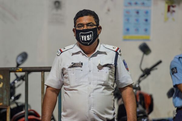پلیس با ماسک در هند - اسپوتنیک افغانستان  