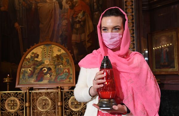 در کلیسای جامع مسیح در مسکو در هنگام جشن عید پاک - اسپوتنیک افغانستان  