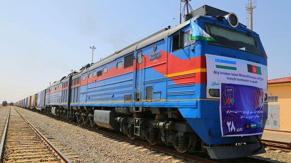 قطار باری ازبیکستان - افغانستان - اسپوتنیک افغانستان  