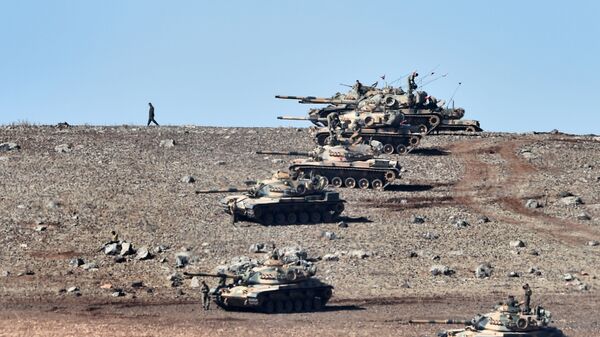 تانک های ترکیه در سرحد ترکیه - سوریه - اسپوتنیک افغانستان  
