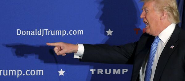 US Republican presidential candidate Donald Trump takes the stage at a campaign rally in Windham, New Hampshire, January 11, 2016. US Republican presidential candidate Donald Trump takes the stage at a campaign rally in Windham, New Hampshire, January 11, 2016. - اسپوتنیک افغانستان