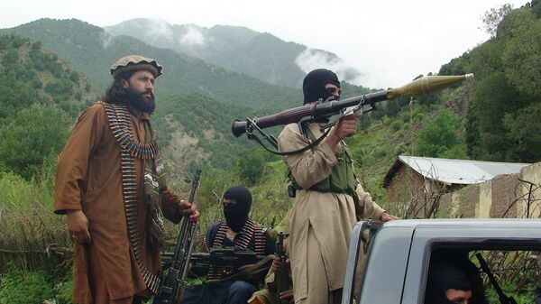 Pakistani Taliban patrol in their stronghold of Shawal in Pakistani tribal region of South Waziristan - اسپوتنیک افغانستان  