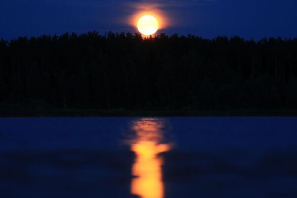 قرص کامل ماه در زمان فاز خسوف در آسمان تِوِر روسیه . - اسپوتنیک افغانستان  