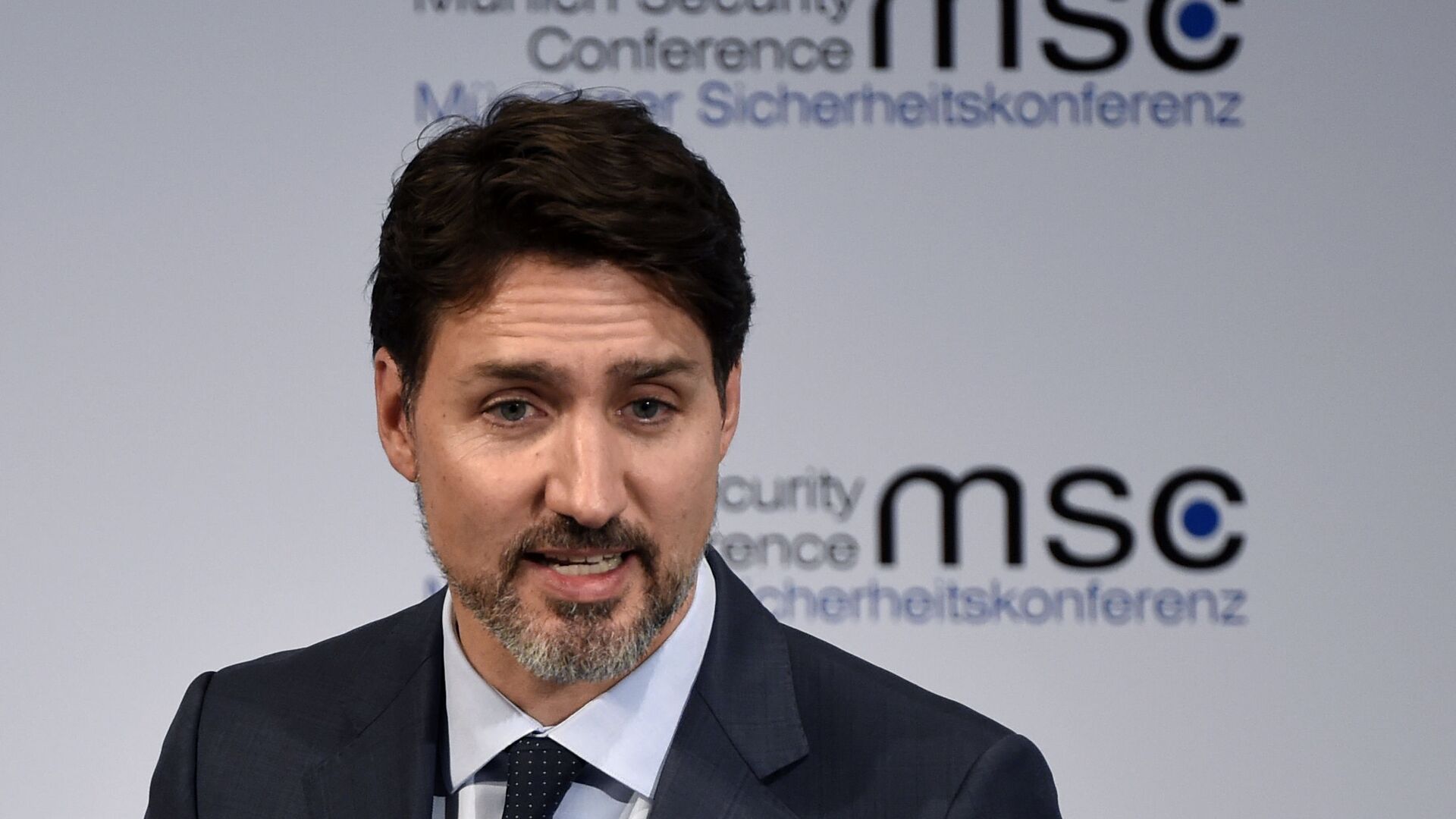 Justin Trudeau, Prime Minister of Canada speaks on the first day of the Munich Security Conference in Munich, Germany, Friday, Feb. 14, 2020. - اسپوتنیک افغانستان  , 1920, 21.04.2022