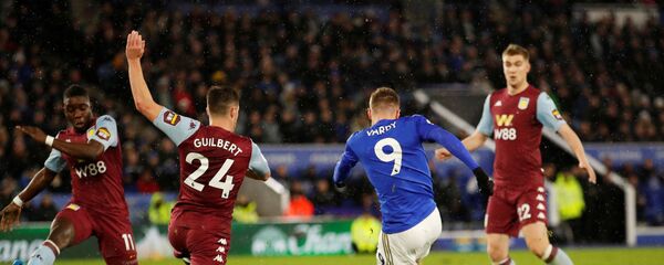 Leicester's Jamie Vardy scores in the 4-0 win against Aston Villa, the last Premier League game before coronavirus forced a mass postponement Leicester's Jamie Vardy scores in the 4-0 win against Aston Villa, the last Premier League game before coronavirus forced a mass postponement - اسپوتنیک افغانستان