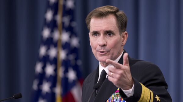 Официальный представитель госдепартамента США Джон Кирби на пресс-конференции в Пентагоне - اسپوتنیک افغانستان  
