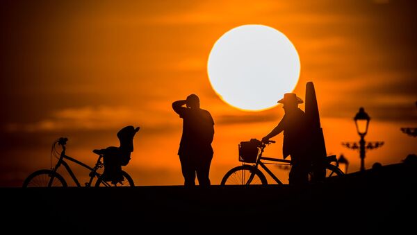 Велосипедисты на закате на набережной недалеко от Олимпийского Парка в Сочи - اسپوتنیک افغانستان  