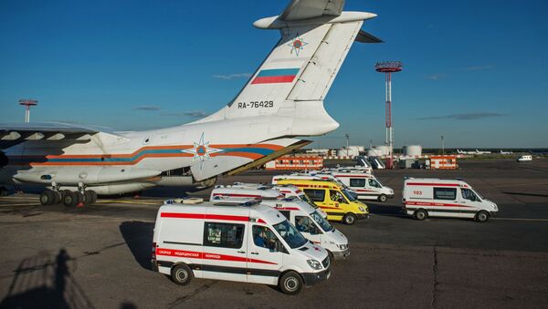 Самолет МЧС России и кареты скорой помощи в аэропорту Домодедово - اسپوتنیک افغانستان  