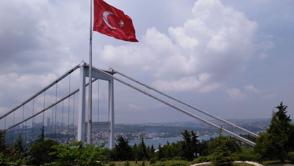Турецкий флаг на фоне Стамбула - اسپوتنیک افغانستان  
