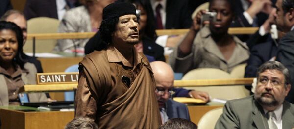 Ливийский лидер Муаммар Каддафи на 64-й сессии Генеральной Ассамблеи в штаб-квартире Организации Объединенных Наций - اسپوتنیک افغانستان  