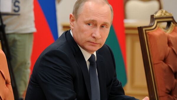 Президент России Владимир Путин во время российско-белорусских переговоров в Минске - اسپوتنیک افغانستان  