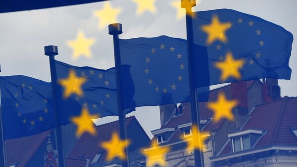 Флаги Евросоюза в Брюсселе - اسپوتنیک افغانستان  