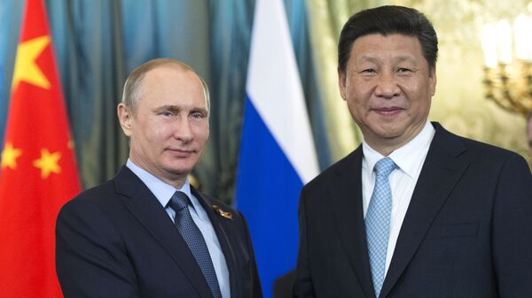 Президент России Владимир Путин на встрече с председателем КНР Си Цзиньпином в Кремле - اسپوتنیک افغانستان  
