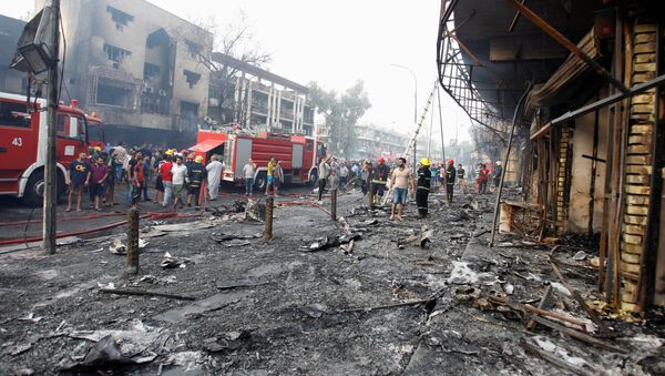Пожарные машины на месте взрыва в Багдаде - اسپوتنیک افغانستان  