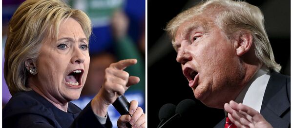 Democratic presidential candidate Hillary Clinton (L) and Republican presidential candidate Donald Trump are seen in a combination of file photos Democratic presidential candidate Hillary Clinton (L) and Republican presidential candidate Donald Trump are seen in a combination of file photos - اسپوتنیک افغانستان