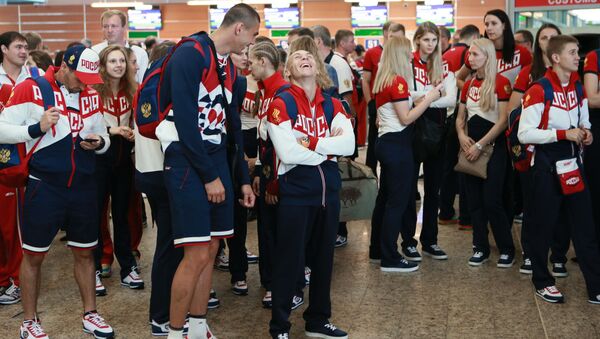 Проводы олимпийской сборной России в Рио-де-Жанейро - اسپوتنیک افغانستان  