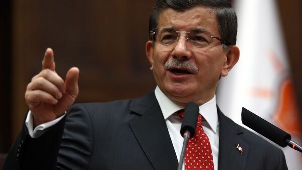 Глава турецкого правительства Ахмет Давутоглу во время выступления в Анкаре - اسپوتنیک افغانستان  